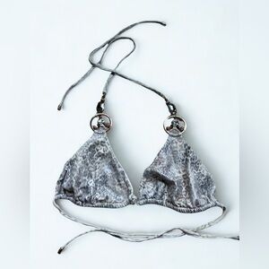 Beach Bunny Brooklyn snake print chain link bikini